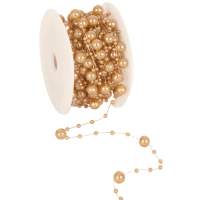 Perlenband gold, 1 Rolle mit 10 m