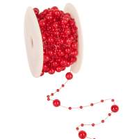 Perlenband rot, 1 Rolle mit 10 m