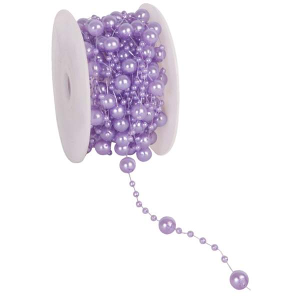 Perlenband flieder, 1 Rolle mit 10 m