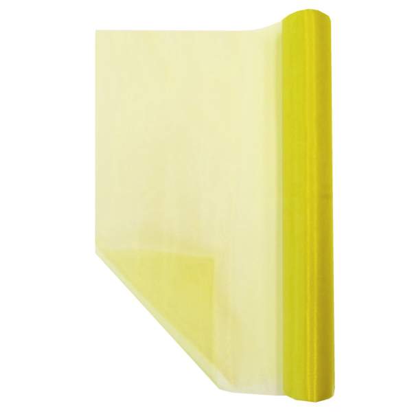 Tischband Organza Chiffon gelb Rolle 36cm breit 9m lang