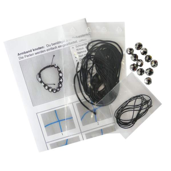 Armband-Set Glanzperlen Anthrazit, 11 Perlen