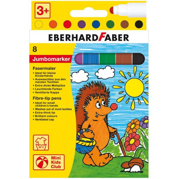 Jumbomarker mit runder Spitze, 8 Stück Fasermaler Filzstifte
