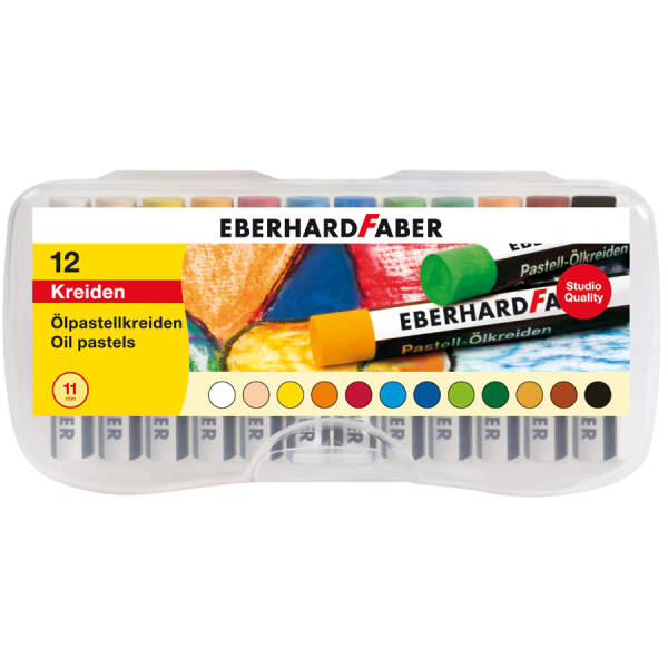 Pastell Ölkreiden in Kunststoffbox, 12 Stück, ca. 7 cm lang