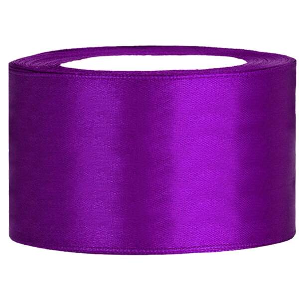 Satinband lila, Rolle 38mm breit, 25m lang
