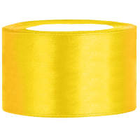 Satinband gelb, Rolle 38mm breit, 25m lang