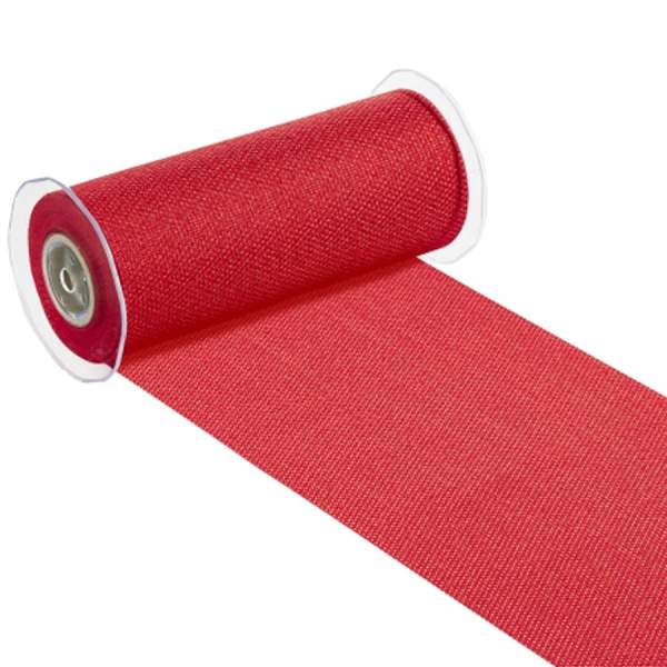 Dekostoff, Leinenoptik rot,20cm breit, 10 m lang, 1 Rolle