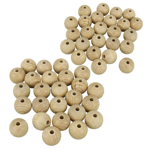 Holzperlen 14mm Holzkugeln 14mm 50 Stk. Rohholzperlen, Rohholzkugeln