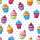 Papierservietten Cupcakes, Muffins, 3-lagig, 33x33 cm, 20 Stück Geburtstagsservietten