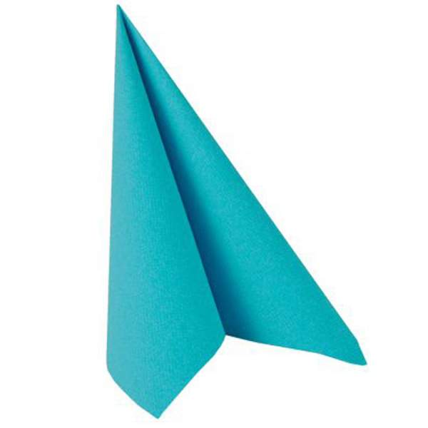 Papierservietten uni türkis 3-lagig, 33x33 cm, 20 Stück