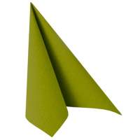 Papierservietten uni olivgrün 3-lagig, 33x33 cm, 20...