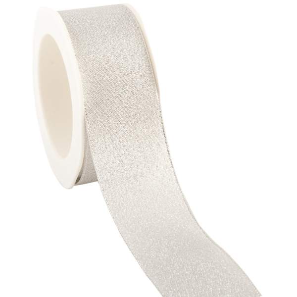 Lurexband silber glänzend, Rolle 38mm breit, 20m lang