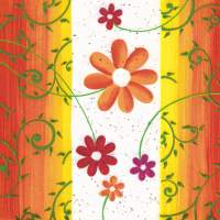 Papierservietten Blumen orange, 3-lagig, 33x33 cm, 20...