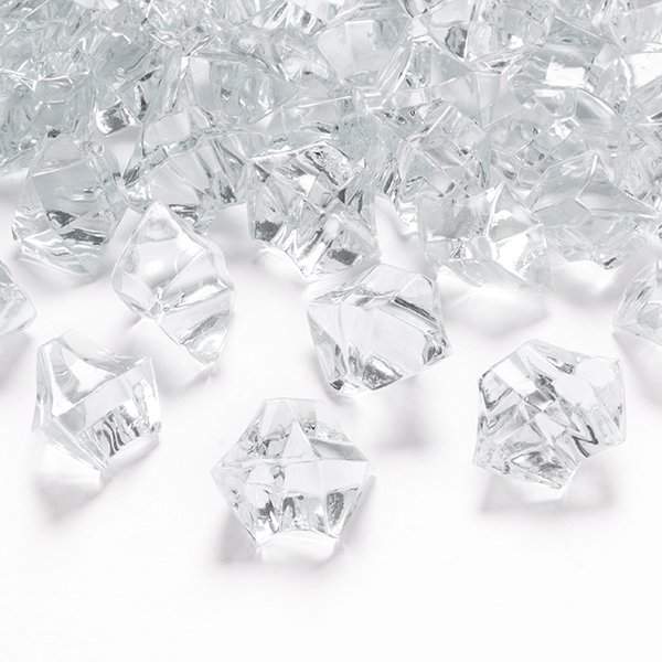Kristallsteine transparent 50 Stück aus Acryl, 2,5 x 2,1 cm