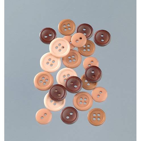 Knopf Mix braun, Natural 10 - 15 mm, 40 g beige, braun