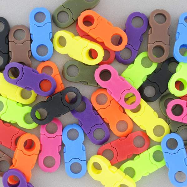 Armband Klick Verschlüsse rund, 10 Stück bunt, Ø 5 mm