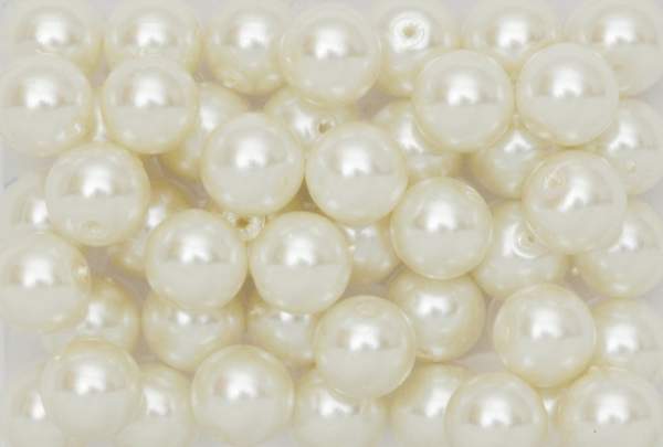 Glaswachsperlen 6 mm creme, 60 Stück, ca. 15 g