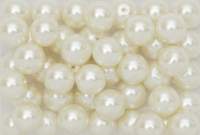 Glaswachsperlen 6 mm creme, 60 Stück, ca. 15 g
