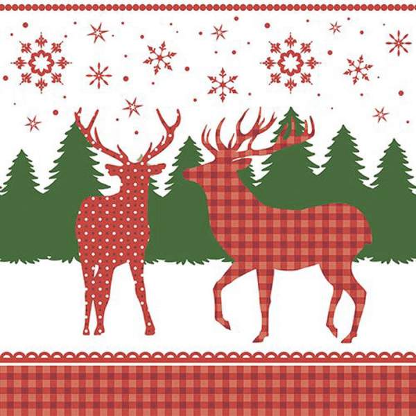 Papierservietten Motivservietten Weihnachten Hirsche rot, 3-lagig, 33x33 cm, 20 Stück