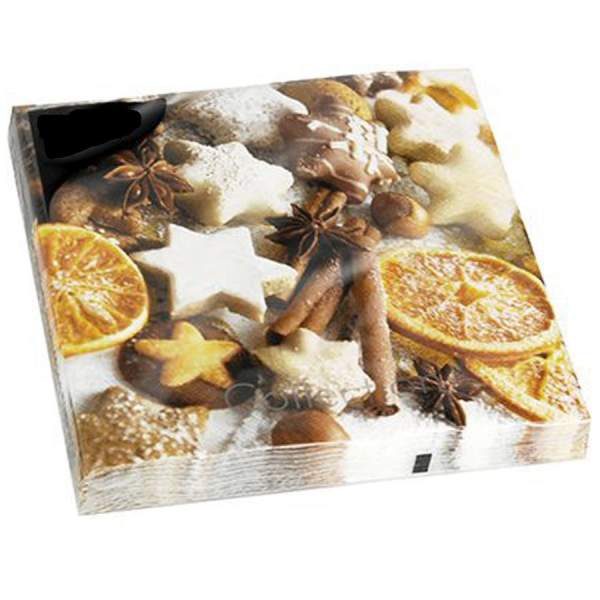 Papierservietten Weihnachtsplätzchen 3-lagig, 33x33 cm, 20 Stück