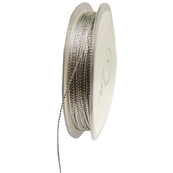 Glanzkordel silber 1mm, 100 m Rolle