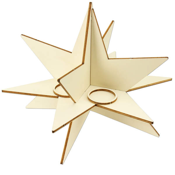 Adventskranz Steckmotiv Holzstern 30 x 22 cm groß für Weihnachten