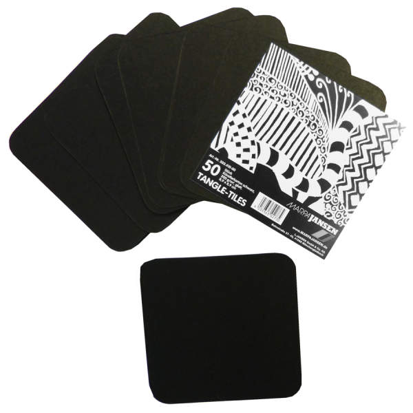 Künstlerkarton schwarz 8,9x8,9 cm, 50 Stück, 200 g/m²