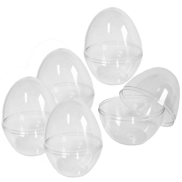 Kunststoffeier transparent stehend 9cm, 5 Stück