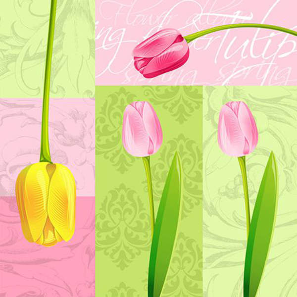 Papierservietten Tulpen, 3-lagig, 33x33 cm, 20 Stück