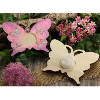 Teelichthalter Schmetterling, 14 x 11 cm, Sperrholz gelasert, 1 Stück