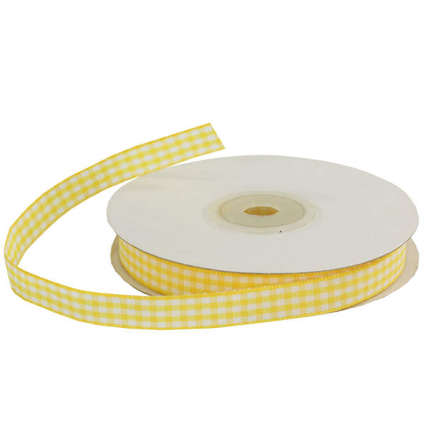 Karoband gelb weiß Rolle 10mm x 25m