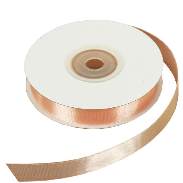 Satinband aprikose, hellpfirsich Rolle 12mm breit, 25m lang