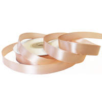 Satinband aprikose, hellpfirsich Rolle 12mm breit, 25m lang