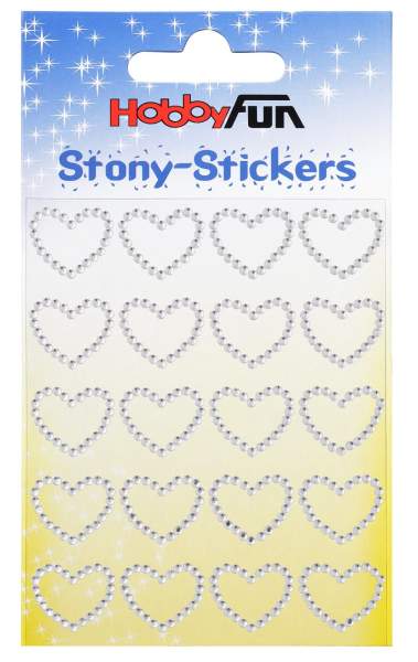 Stony Stickers Kristallherzen 18 mm, 20 Stück