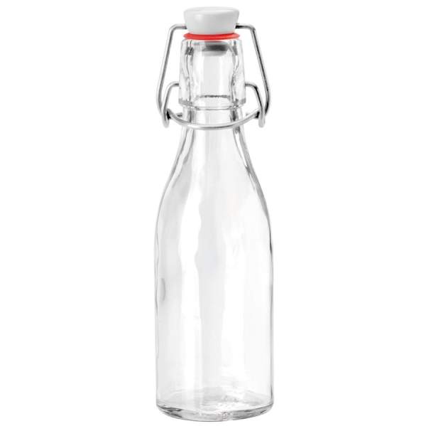 Glasflasche rund mit Bügel 200 ml, 19 cm, 1 Stück