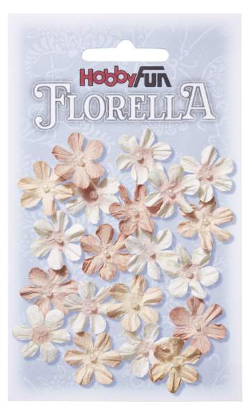 Florella Blüten aus Maulbeerpapier rosenholz 2 cm, 20 Stück