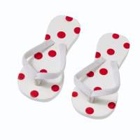 Flip Flops weiß mit roten Punkten, 2 Paar, 4,5 x 2 cm