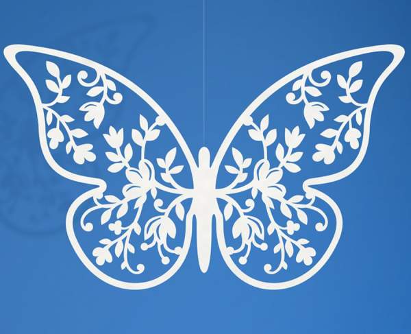 Schmetterling aus Papier 10 Stk. mit ausgestanzten Ornamenten