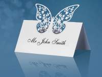 Tischkarten rechteckig mit Schmetterling aus Papier Pack...