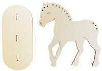 Flechtmotiv Pferd mit Standboden Set mit 3 Stück 14,5 x 15 cm, 4 mm dick, Pony