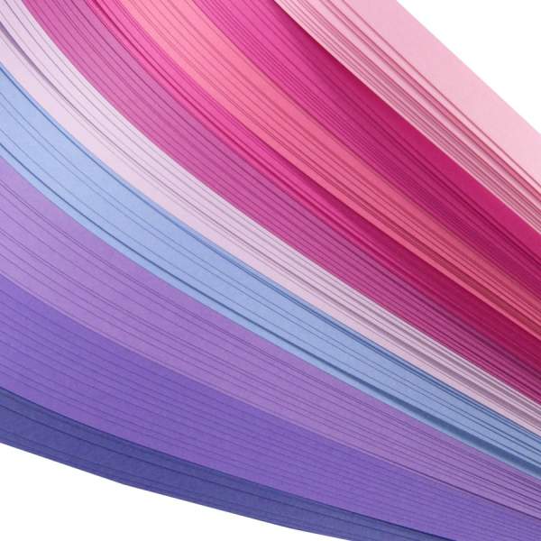 Quilling Streifen Pinktöne, 5mm x 48cm, 100 Stück, 130 g/m²