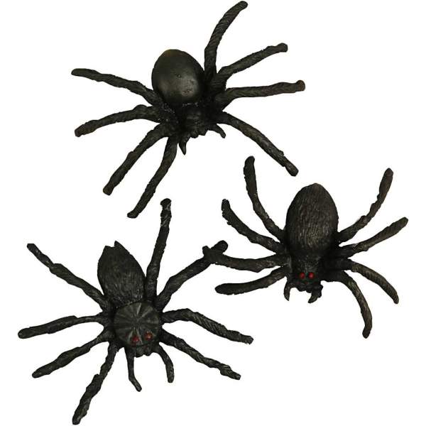 Spinne aus Kunststoff Set mit 3 Stück, ca. 4 cm