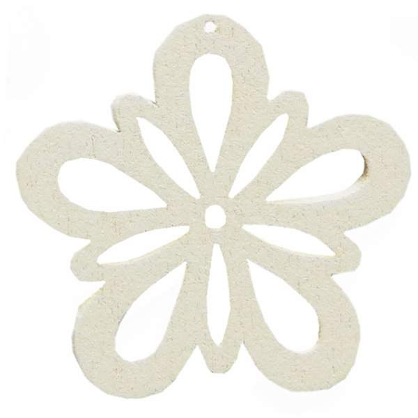 Streudeko Holzblumen aus Holz creme, 27 mm, 20 Stück