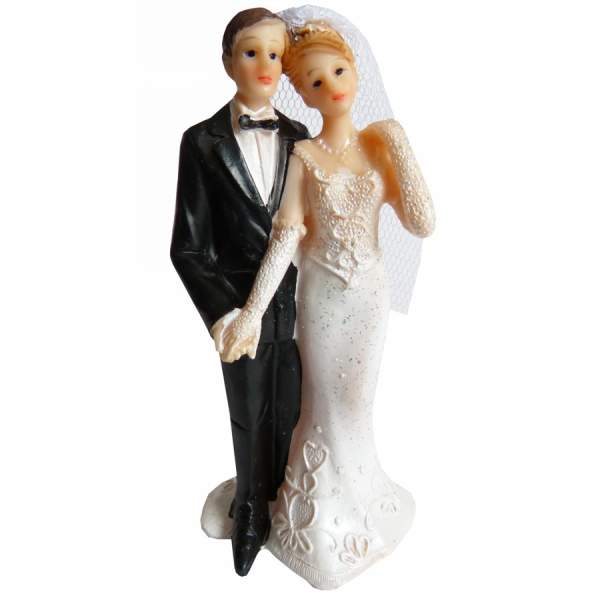 Hochzeitspaar klassisch 11 cm, Polyresin (Kunststein), bemalt