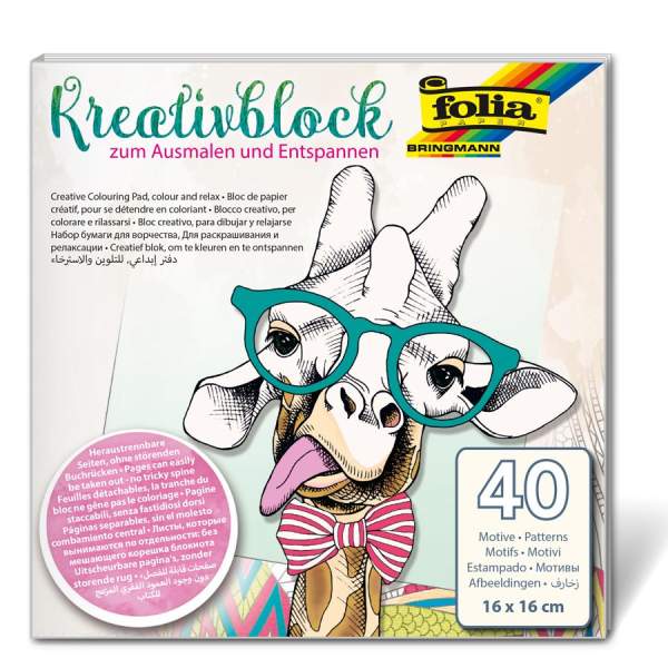 Kreativblock zum Ausmalen und Entspannen 16 x 16 cm, 20 Blatt