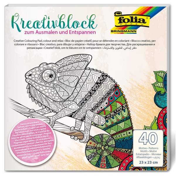 Kreativblock zum Ausmalen und Entspannen 23 x 23 cm, 20 Blatt