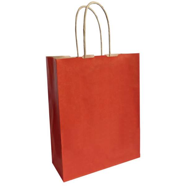 Papiertragetasche rot 6er Pack mit Kordelgriff 18x22 cm Papiertüten