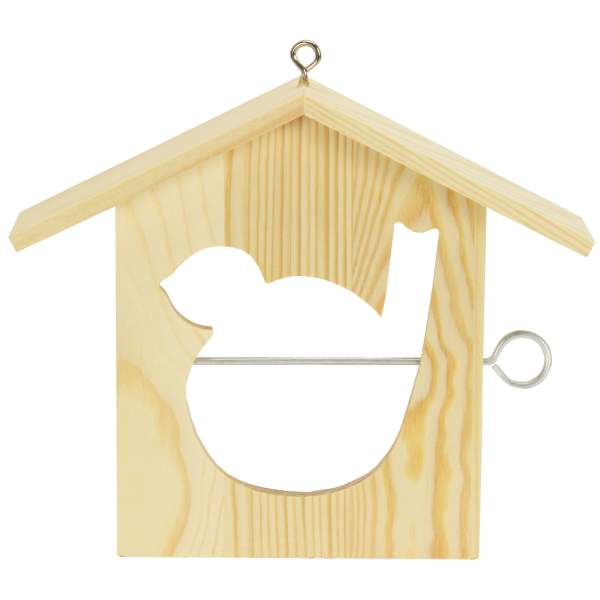 Vogelfutterhaus 19 x 21 cm, Vogelfutterstation Kiefernholz