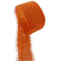 Juteband orange Gitterband Rupfenband Rolle 10 m lang, 5...