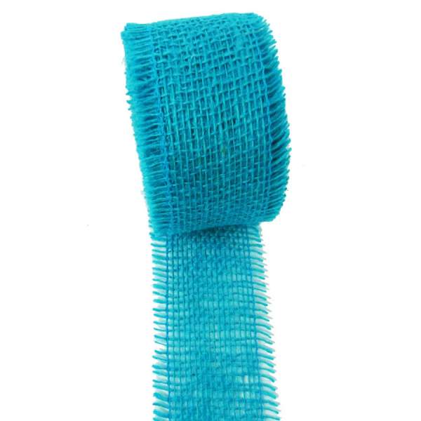 Juteband türkis Gitterband Rupfenband Rolle 10 m lang, 5 cm breit