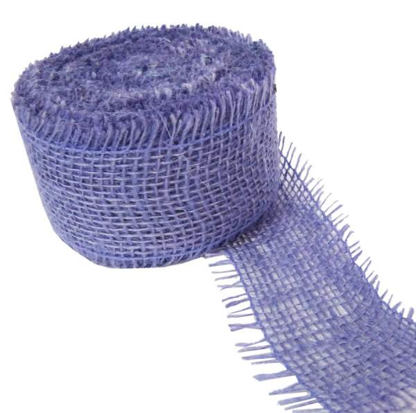 Juteband flieder Gitterband Rupfenband Rolle 10 m lang, 5 cm breit